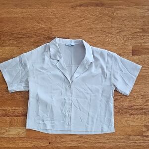 Ro & De Silky Cream Crop Top